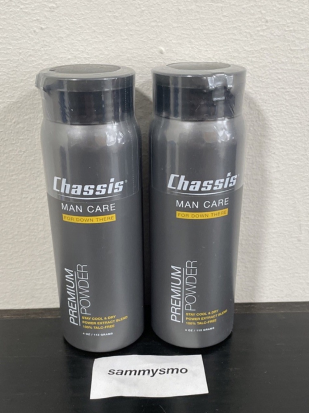 Chassis Man Care Premium Body Powder for Men 4 oz., x2